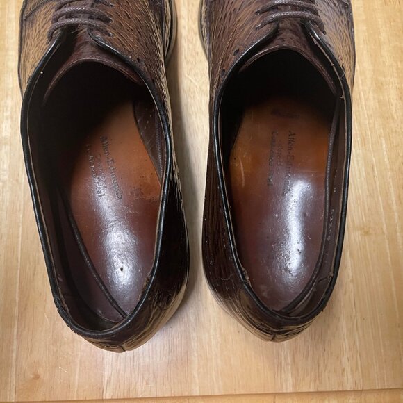 Vintage ALLEN EDMONDS Nassau Sharkskin Wingtip Full Brogue Derby Shoes 12 D - Picture 5 of 11